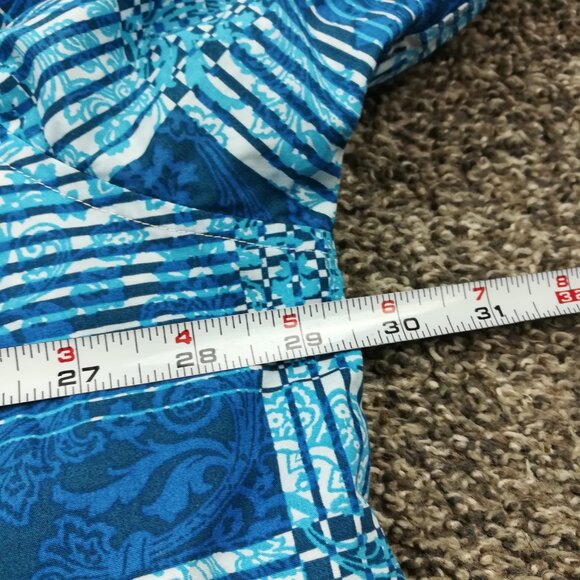 Robert Graham Shirt Paisley Plaid L/S Button Up Flip Cuff Blue Mens 2XL - Picture 8 of 12